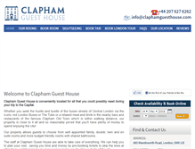 Tablet Screenshot of claphamguesthouse.com
